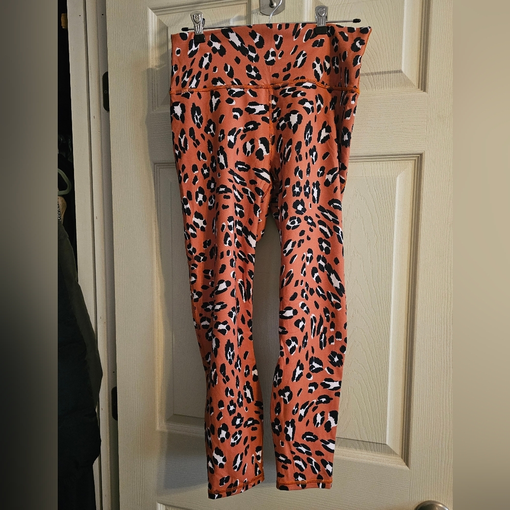 Fabletics Rust Leopard Print High-Waist Leggings - image 1
